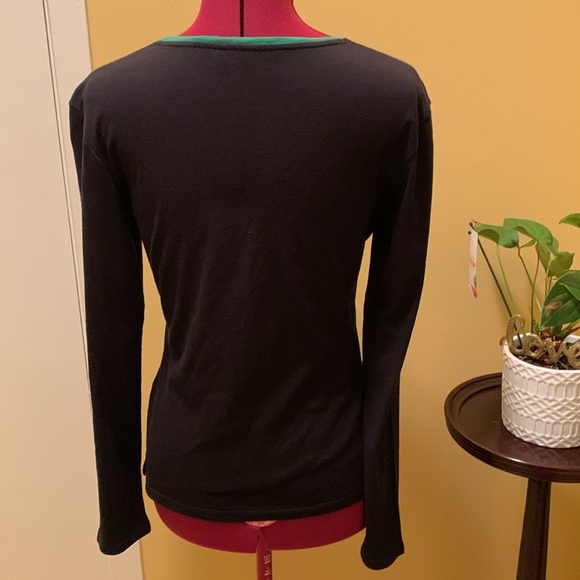 Puma Women's Black Long Sleeve Top with Green and Yellow Jamaica Accents - Picture 6 of 11